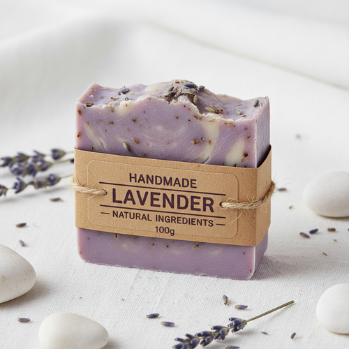 Handmade lavender soap bar, 100g, natural ingredients